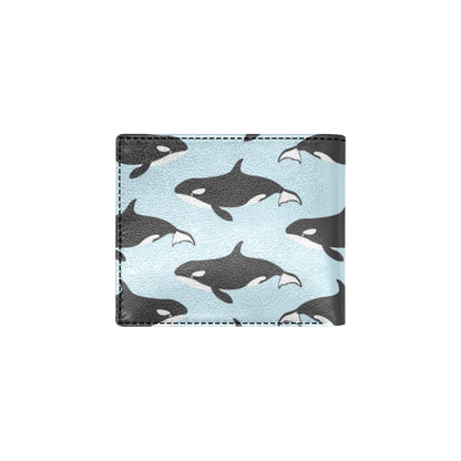Killer Whale Pattern Print Design 01 Men's ID Card Wallet