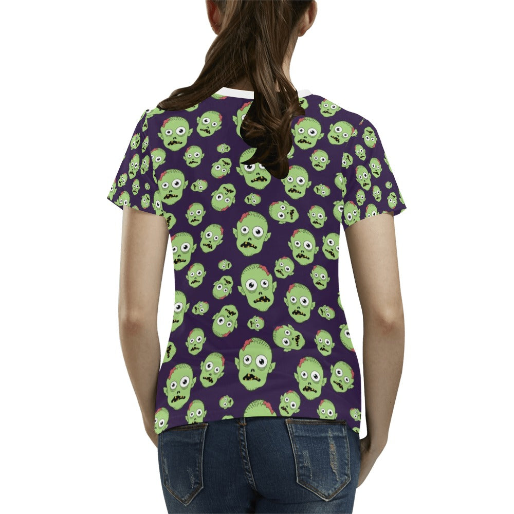 Zombie Print Design LKS303 Women's  T-shirt