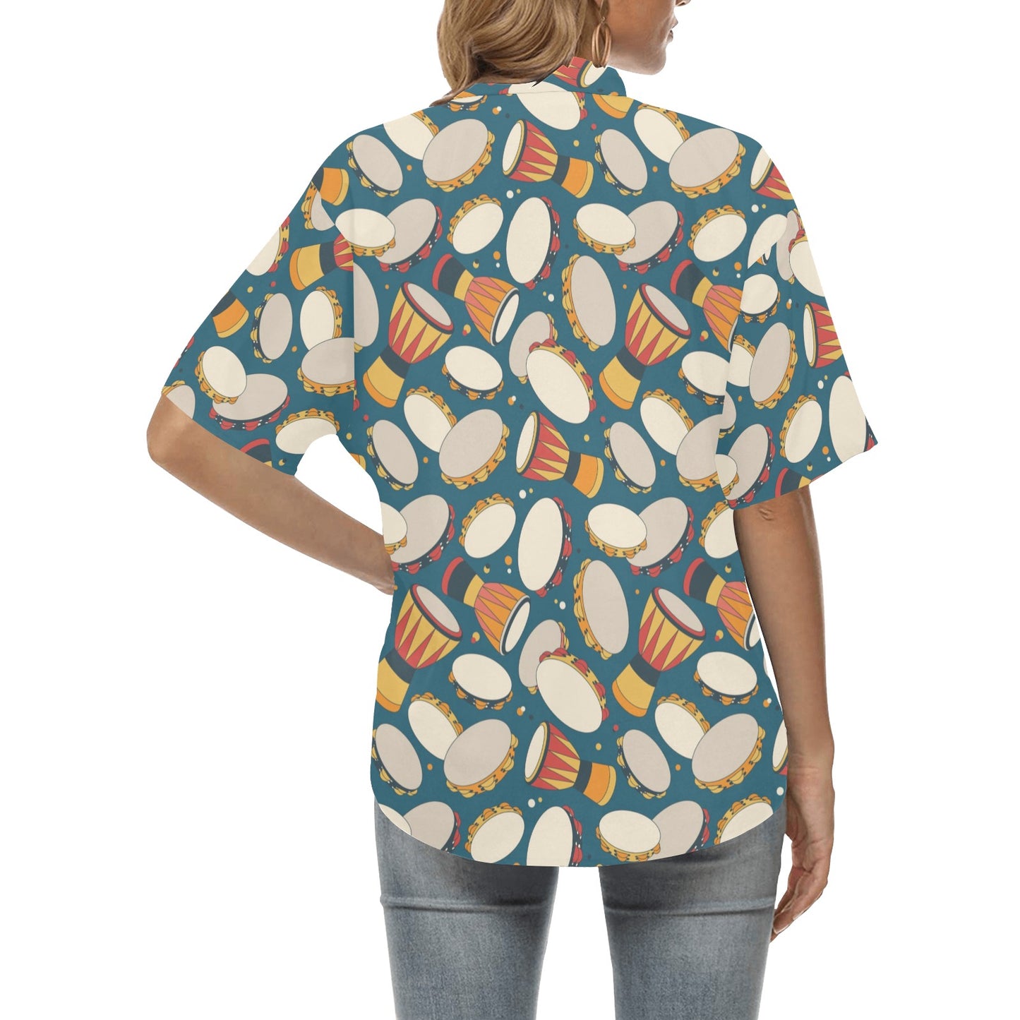 Tambourine Pattern Print Design 01 Women's Hawaiian Shirt