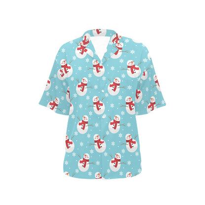 Snowman Print Design LKS304 Women's Hawaiian Shirt