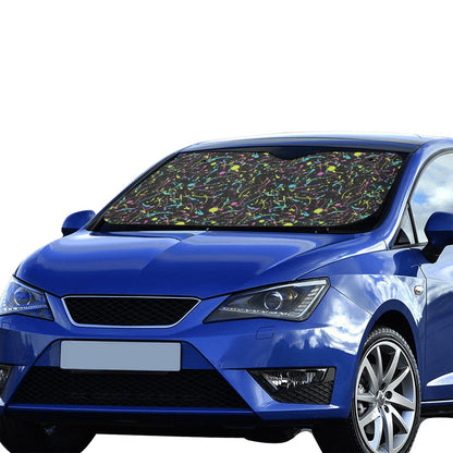 Splatter Multicolor Print Design LKS302 Car front Windshield Sun Shade