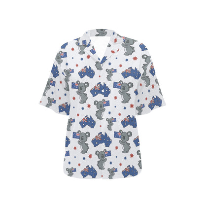 Koala Australia Day Themed Design Women's Hawaiian Shirt