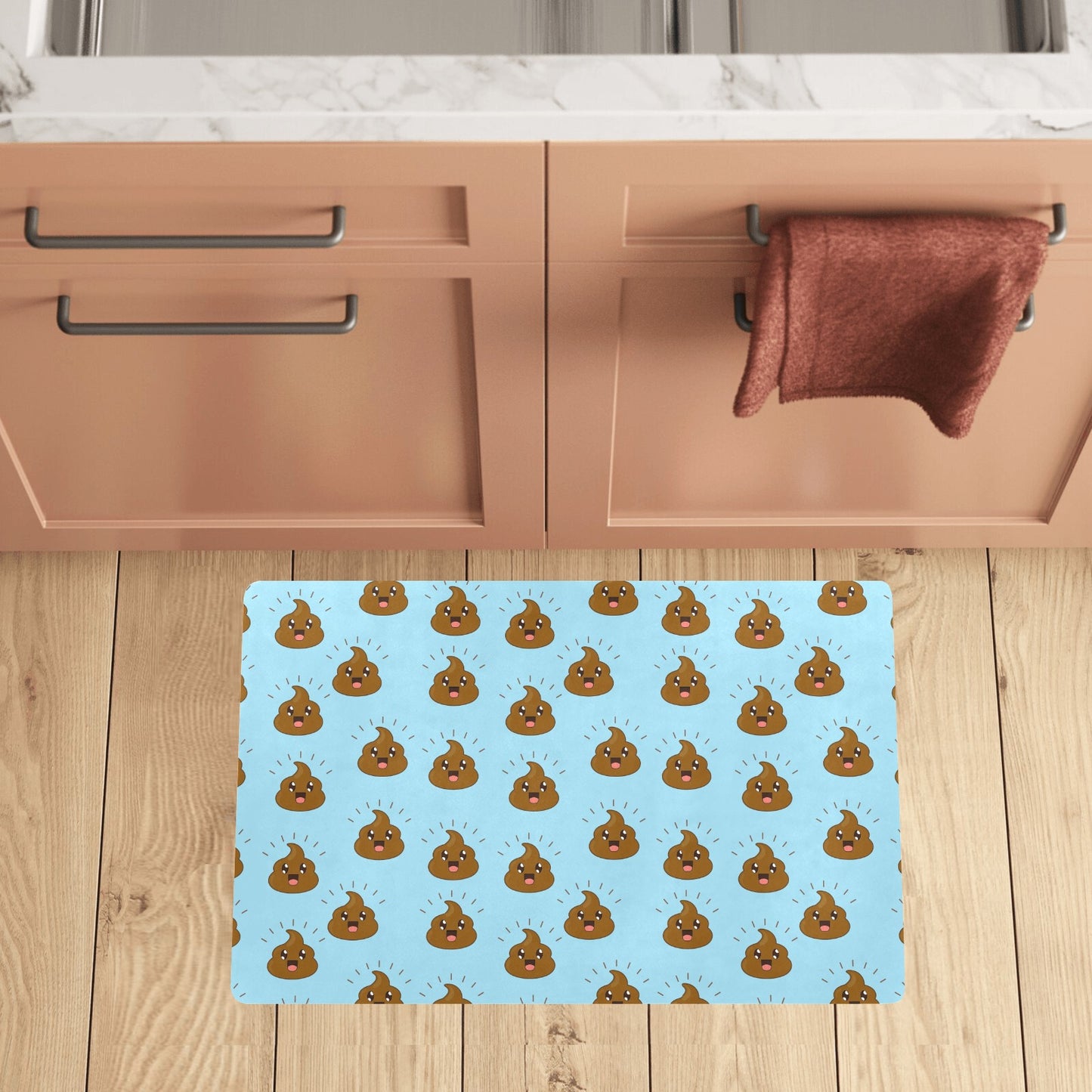 Poop Emoji Pattern Print Design A03 Kitchen Mat
