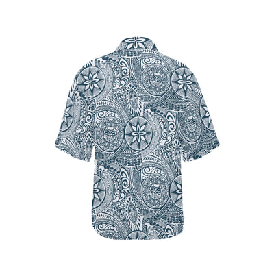 Polynesian Pattern Print Design A03 Women's Hawaiian Shirt