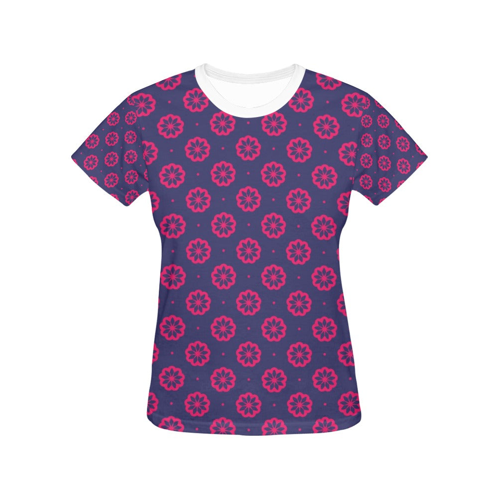 Water Lily Print Design LKS301 Women's  T-shirt