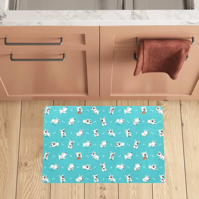 Bull Terriers Pattern Print Design 07 Kitchen Mat