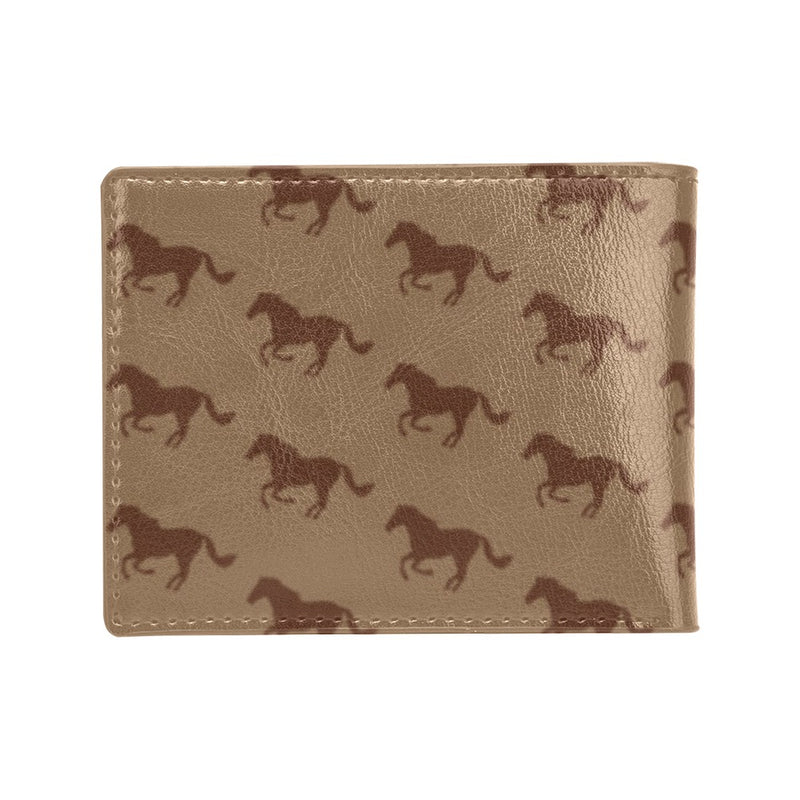 Horse Brown Print Design LKS307 Men's ID Card Wallet