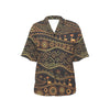 Gold African Design Women's Hawaiian Shirt