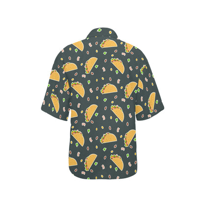 Taco Pattern Print Design TC02 Women's Hawaiian Shirt