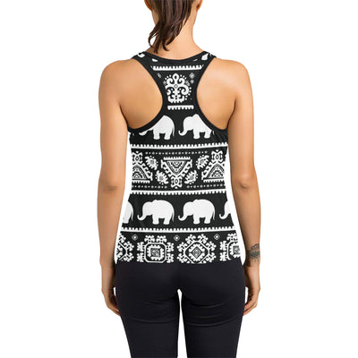 Elephant Pattern Women's Racerback Tank Top