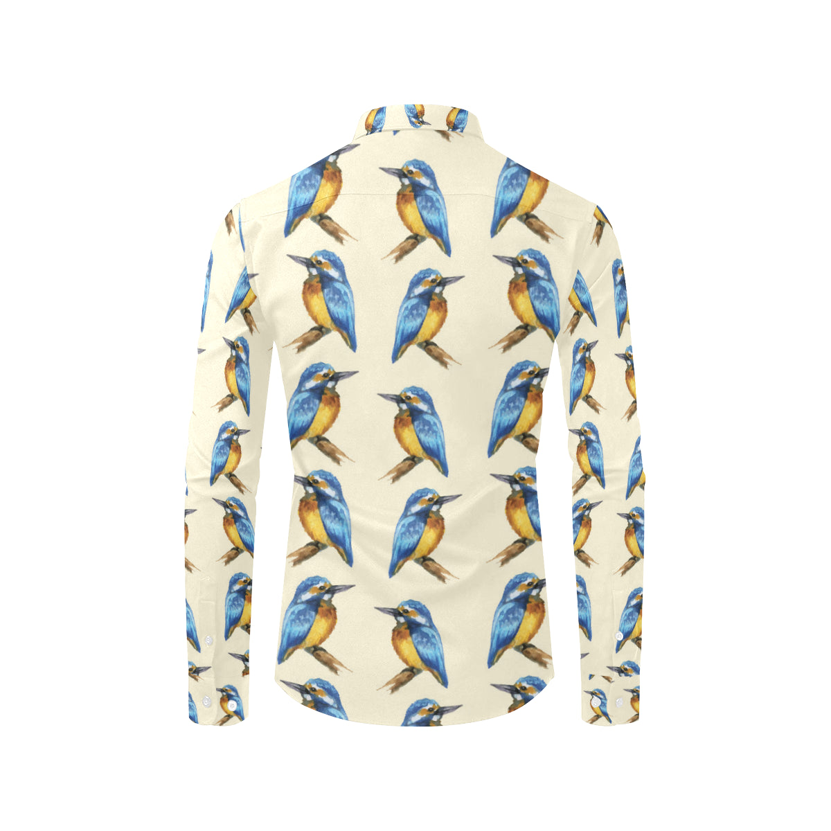 Kingfisher Pattern Print Design 01 Men's Long Sleeve Shirt