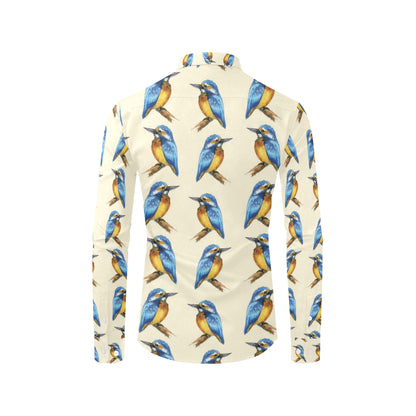 Kingfisher Pattern Print Design 01 Men's Long Sleeve Shirt