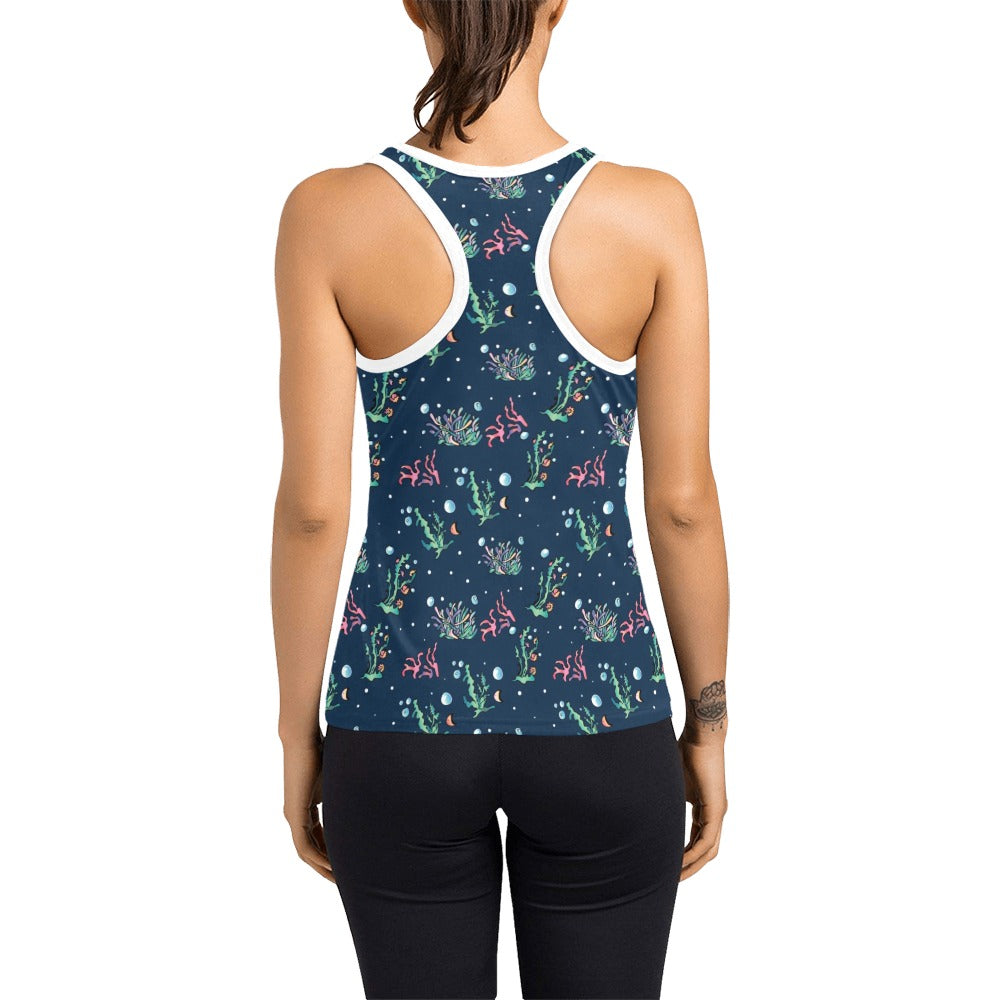 Seaweed Print Design LKS306 Women's Racerback Tank Top