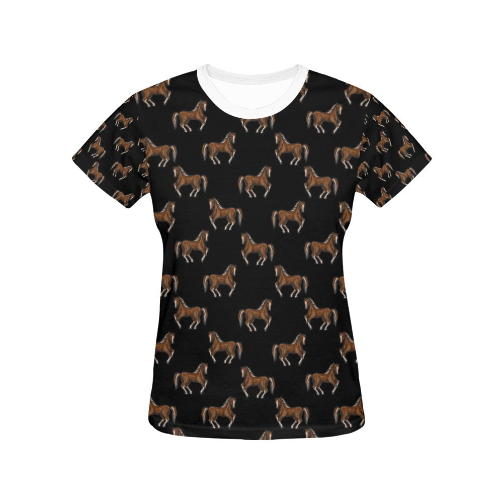 Horse Print Design LKS3010 Women's  T-shirt