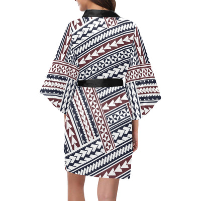 Polynesian Tribal line Women's Short Kimono