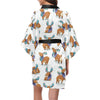 Moose Cute Pattern Print Design 01 Women's Short Kimono