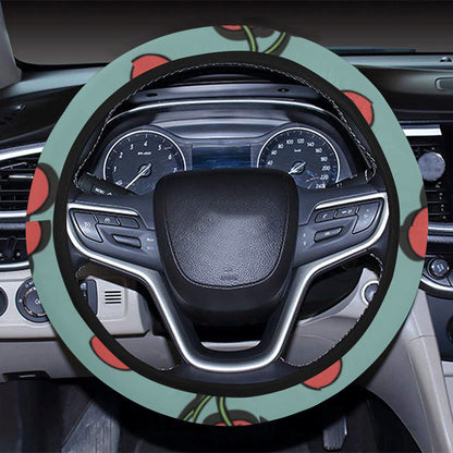 Cherry Pattern Print Design CH03 Steering Wheel Cover with Elastic Edge