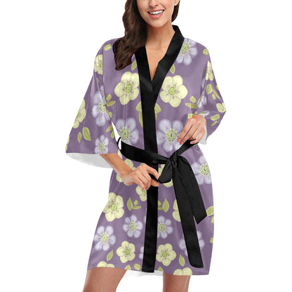 Anemone Pattern Print Design AM013 Women's Short Kimono