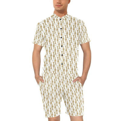 Trumpet with Music Note Print Men's Romper