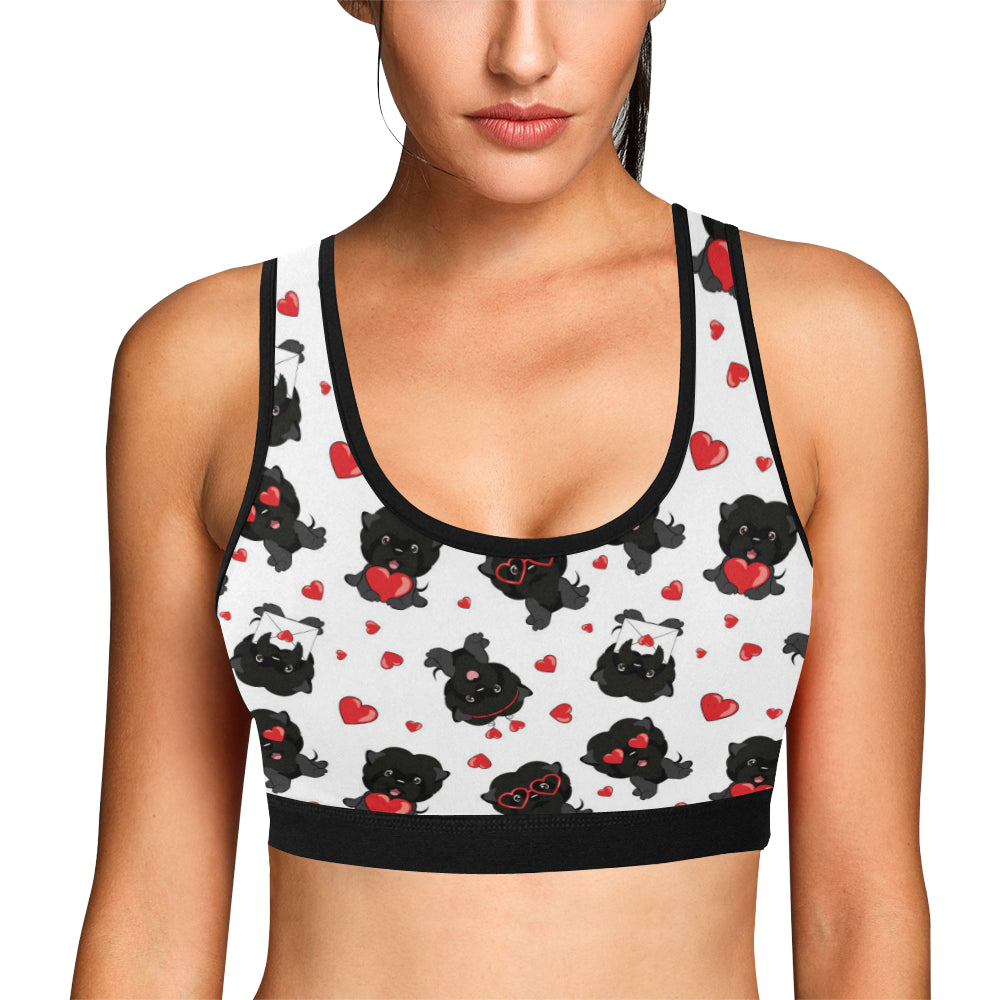 Affenpinscher Pattern Print Design 01 Sports Bra