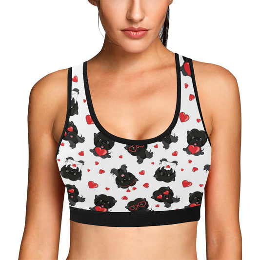 Affenpinscher Pattern Print Design 01 Sports Bra