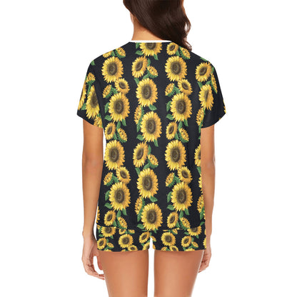 Sunflower Print Design LKS306 Women's Short Pajama Set