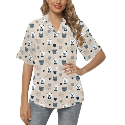 Bear Pattern Print Design 05 Women's Hawaiian Shirt