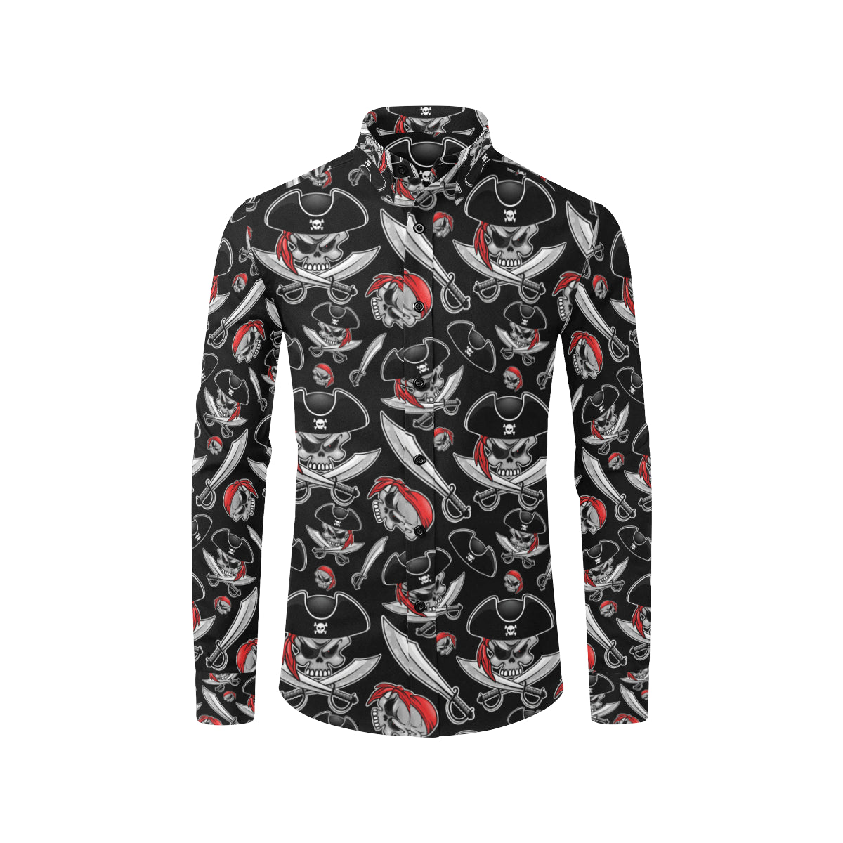 Pirate Pattern Print Design A05 Men's Long Sleeve Shirt