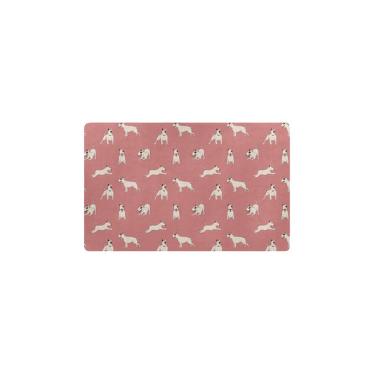 Bull Terriers Pattern Print Design 09 Kitchen Mat