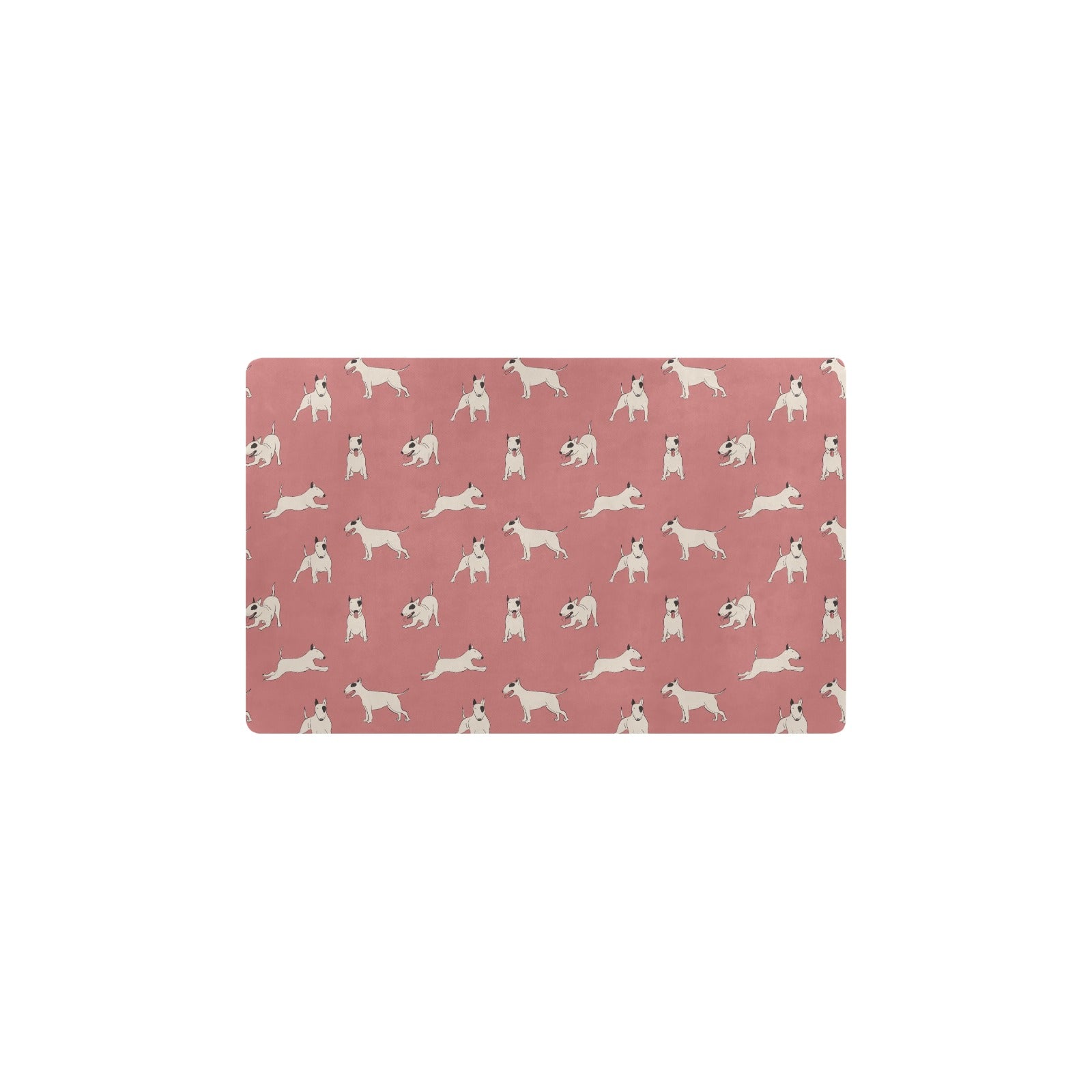 Bull Terriers Pattern Print Design 09 Kitchen Mat