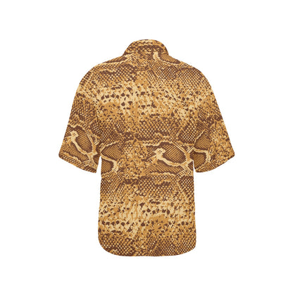 Python Brown Pattern Print Design A03 Women's Hawaiian Shirt