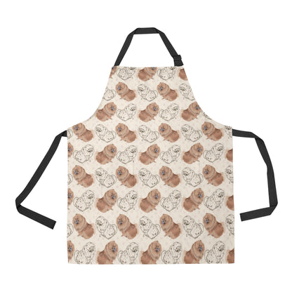 Pomeranians Pattern Print Design A01 Apron with Pocket