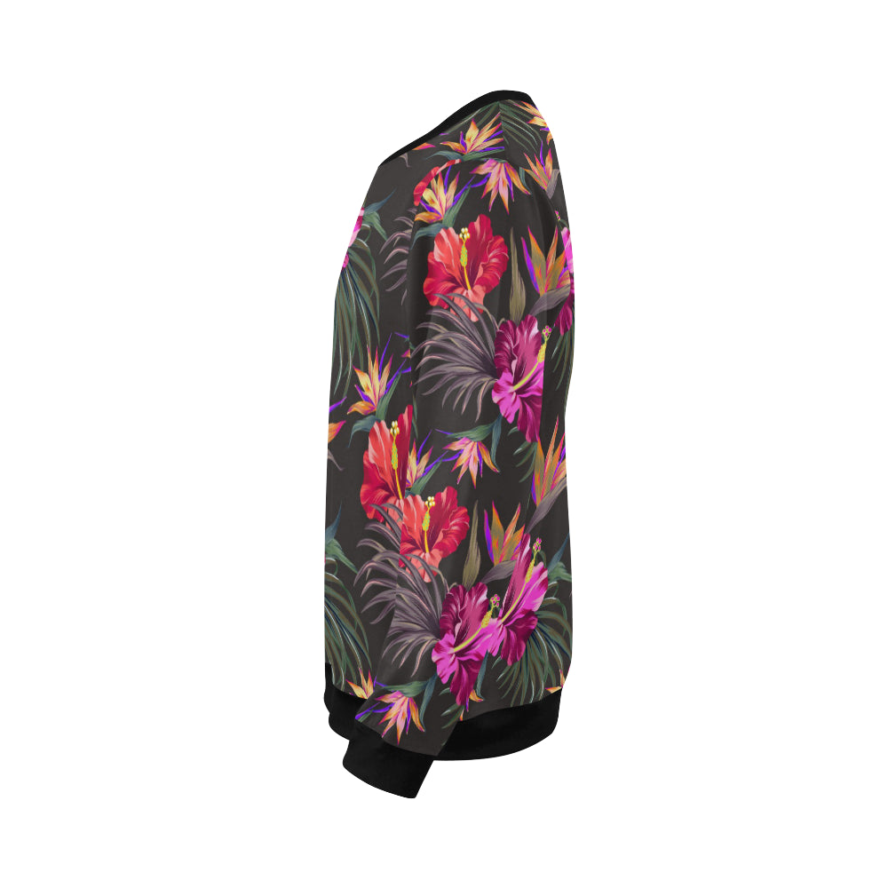 Hibiscus Pattern Print Design HB014 Men Long Sleeve Sweatshirt