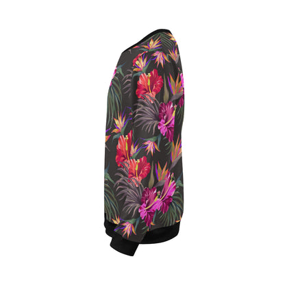 Hibiscus Pattern Print Design HB014 Men Long Sleeve Sweatshirt