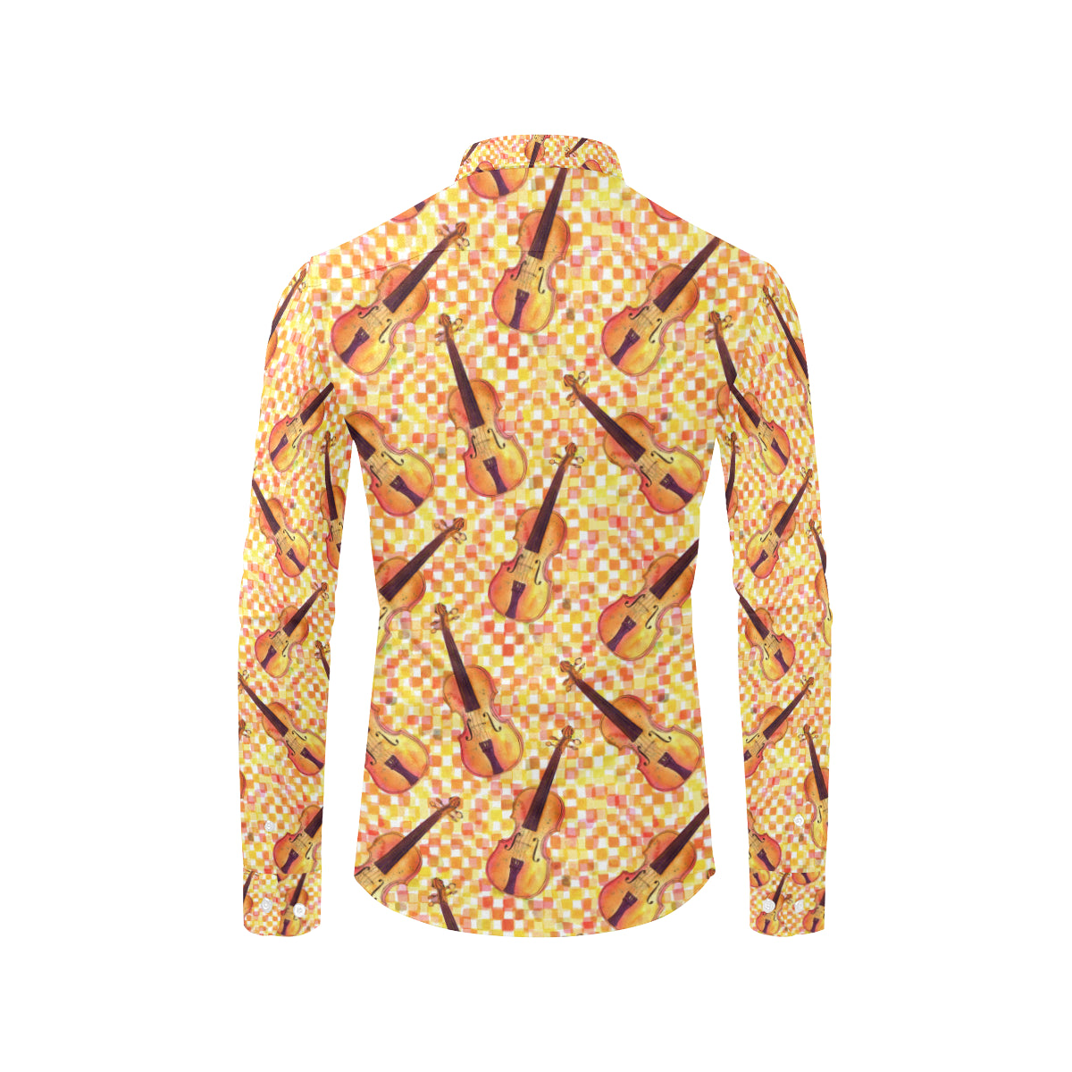 Violin Pattern Print Design 03 Men's Long Sleeve Shirt