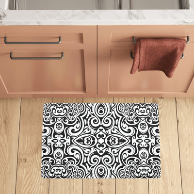 Polynesian Tattoo Pattern Kitchen Mat