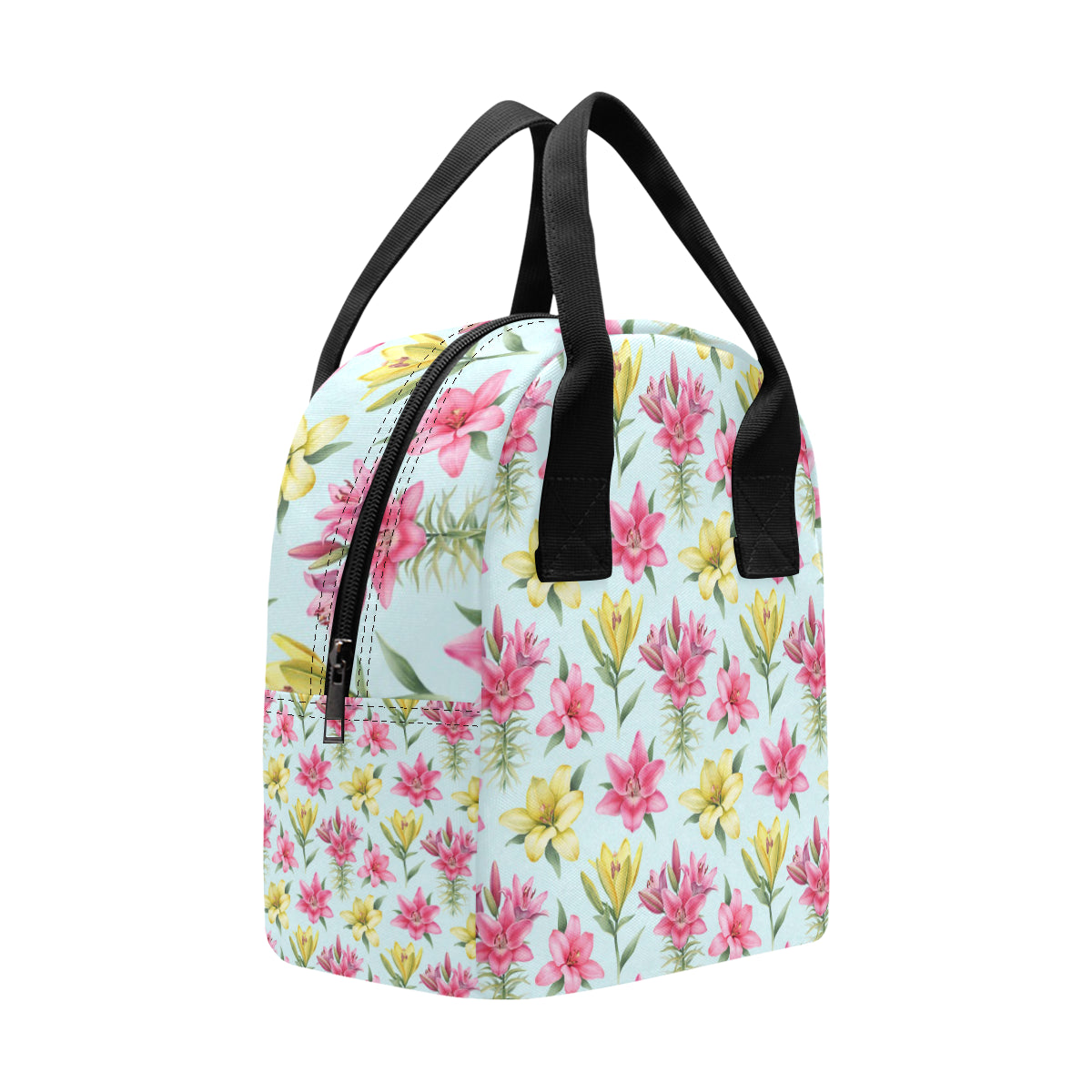 Lily Pattern Print Design LY010 Insulated Lunch Bag