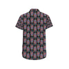 Buddha Head Colorful Print Men's Short Sleeve Button Up Shirt