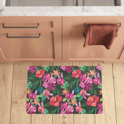 Hawaiian Flower Hibiscus tropical Kitchen Mat