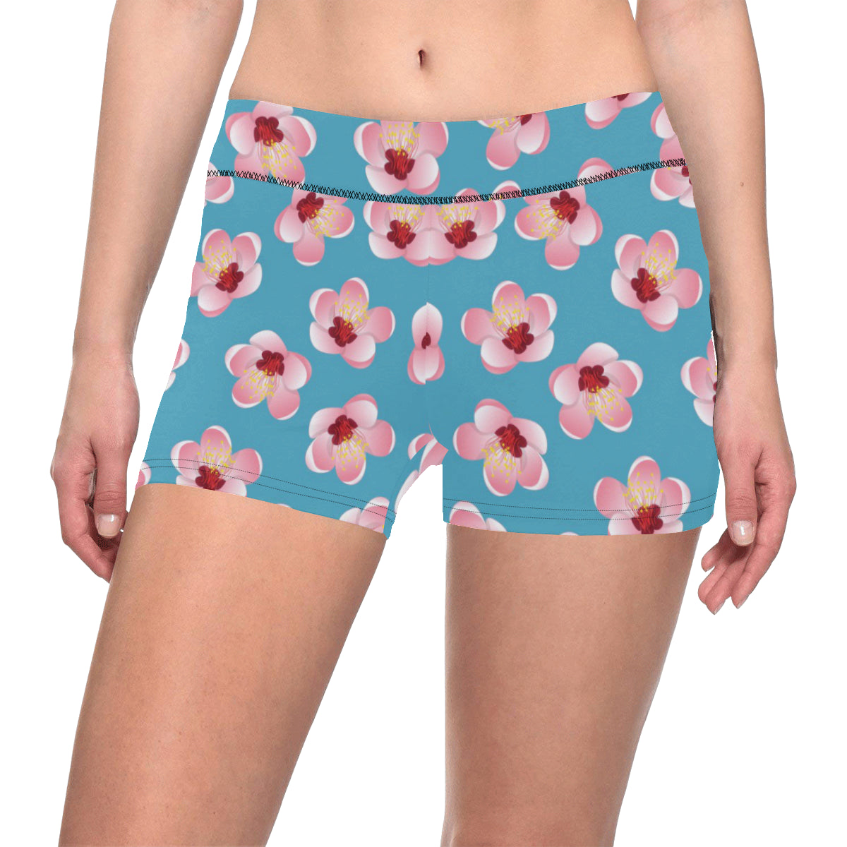 Cherry Blossom Pattern Print Design CB09 Yoga Shorts