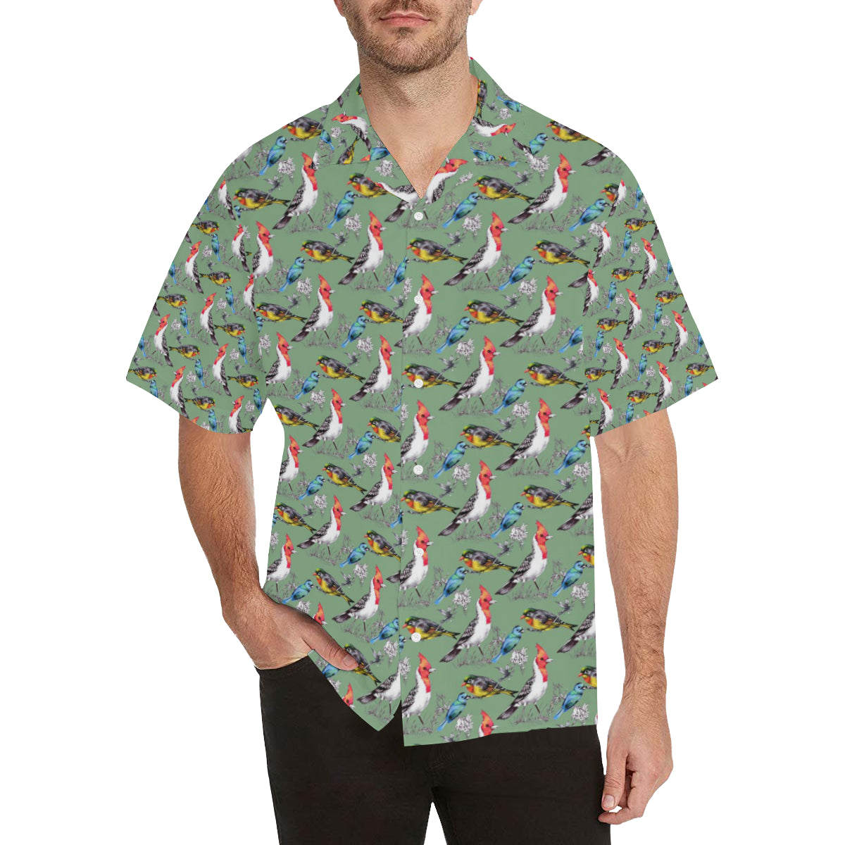 Birds Pattern Print Design 07 Men's Hawaiian Shirt