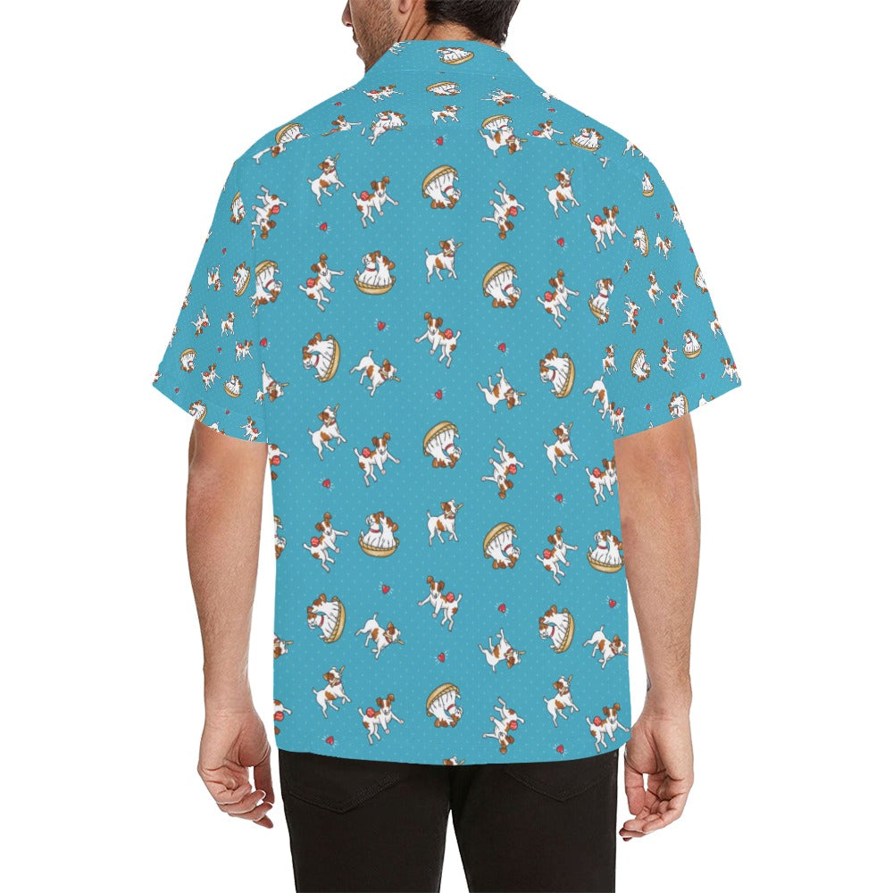 Russell Terriers Playing Print Design LKS305 Men's Hawaiian Shirt