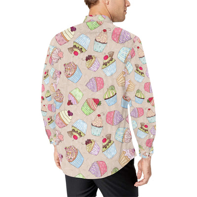 Cupcake Pattern Print Design CP06 Men's Long Sleeve Shirt