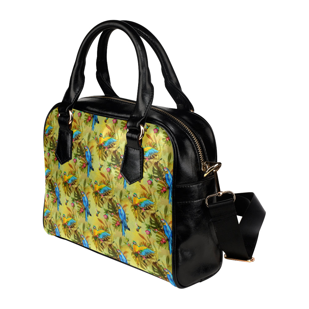 Parrot Pattern Print Design A02 Shoulder Handbag