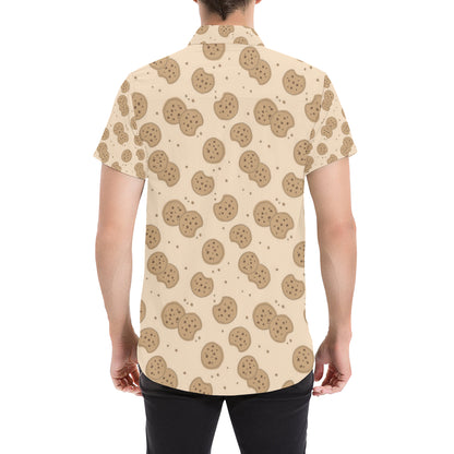 Biscuit Pattern Print Design 02 Men's Short Sleeve Button Up Shirt