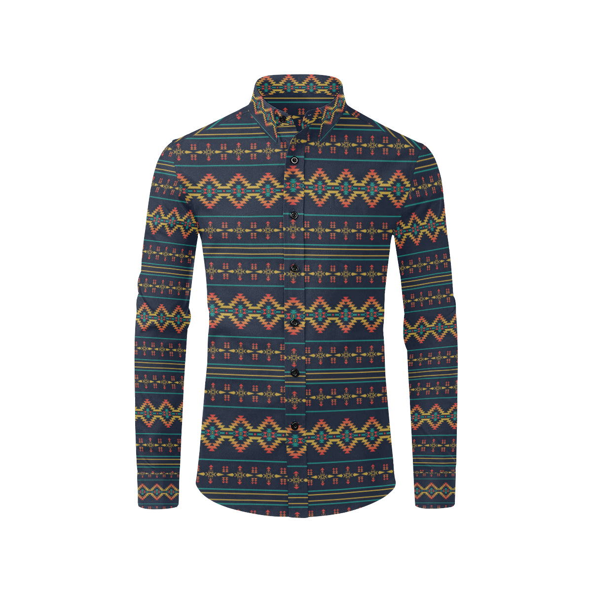Southwest American Design Themed Print Men's Long Sleeve Shirt