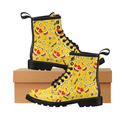 Emoji Face Print Pattern Women's Boots
