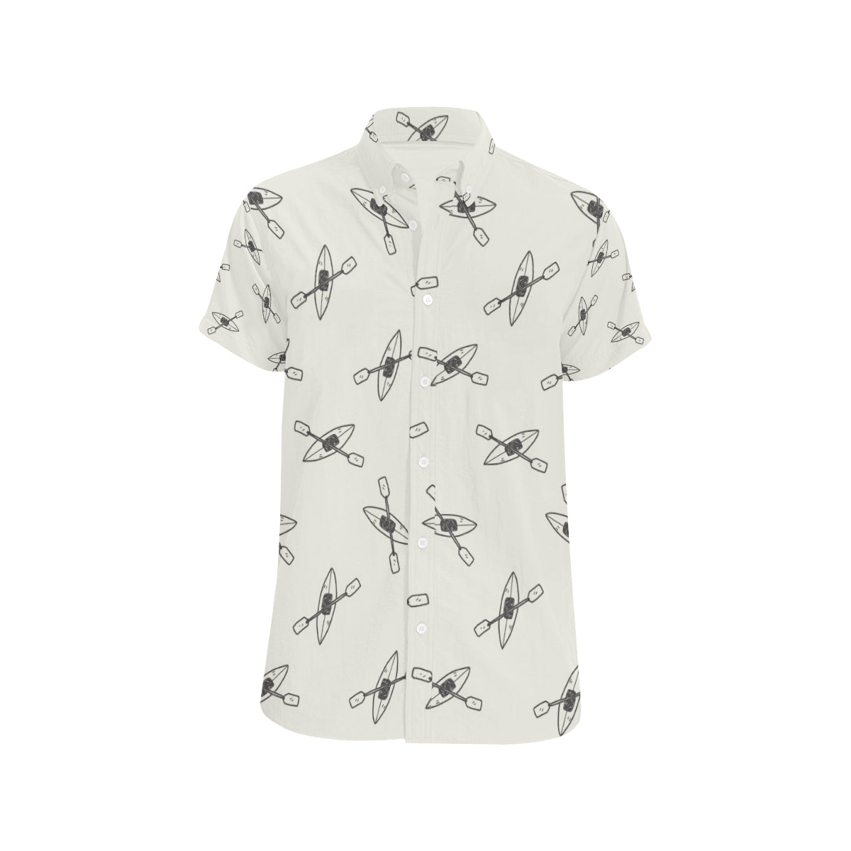 Kayak Pattern Print Design 01 Men's Short Sleeve Button Up Shirt