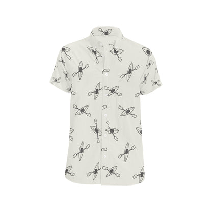 Kayak Pattern Print Design 01 Men's Short Sleeve Button Up Shirt