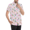 Cupcake Pattern Print Design CP03 Men's Short Sleeve Button Up Shirt